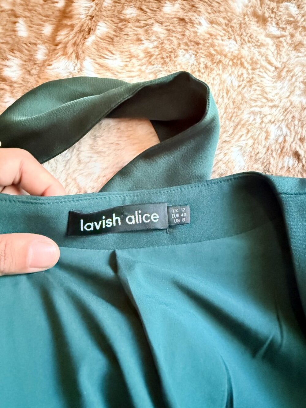 US 8 Lavish Alice Emerald Green Satin Mix Halter Neck Blazer Trouser Set - Picture 2 of 9